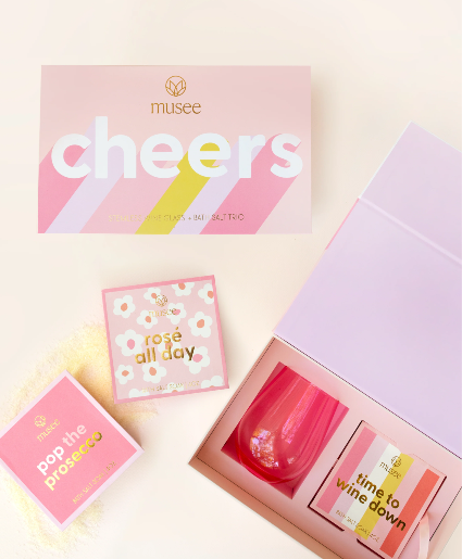 Cheers Wine Glass and Salt Box Set