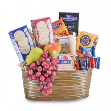 Cheese, Cracker and Fruit Delight Basket