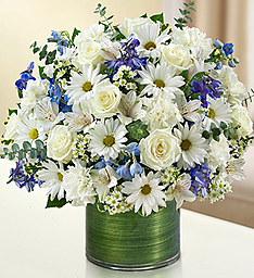 Cherished Memories Blue & White Vase Arrangement