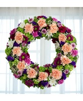 Cherished: Purple, Peach and Green Standing Spray