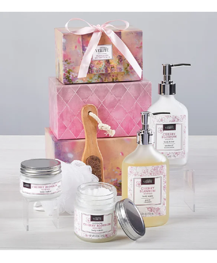 Cherry Blossom Spa Tower Gift Basket