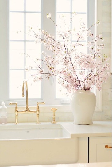 Cherry Blossom  With Antique Vase   in Oakville, ON | ANN'S FLOWER BOUTIQUE - Wedding & Event Florist