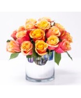 Cherry Brandy Roses Vase Arrangement