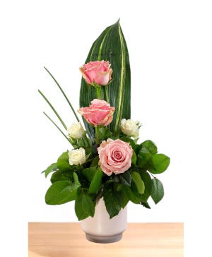 Cherry Kiss  Ceramic Vase Arrangement