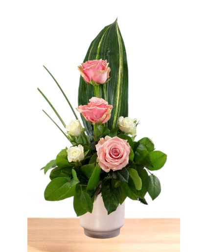 Cherry Kiss Ceramic Vase Arrangement