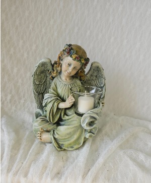 Cherub Angel Holding a Candle 