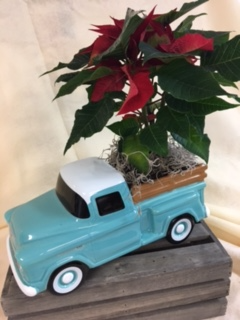Chevy truck with Poinsettia