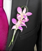 CHIC PINK ORCHID PROM BOUTONNIERE 
