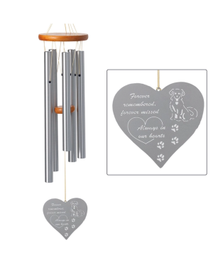 Chimes of Remembrance™ - Forever Heart, Dog Woodstock Chime 