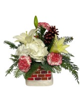Chimney Top Treasures Fresh Florals in Ceramic Chimney