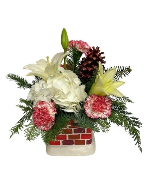 Chimney Top Treasures Fresh Florals in Ceramic Chimney