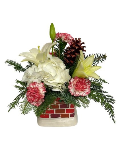 Chimney Top Treasures Fresh Florals in Ceramic Chimney