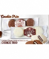 Chocolate covered cookie trio Oreo type cookie smothered in white or milk chocolate 