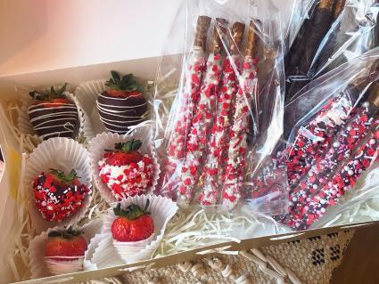 Chocolate Covered Strawberries & Pretzels Fruits & Berries