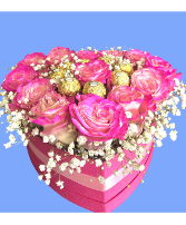 Chocolate Heart Candy flower combination