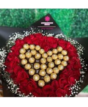 Chocolate Heart shape Roses  