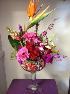 Chocolate Martini Flower Arrangement Valentines Day