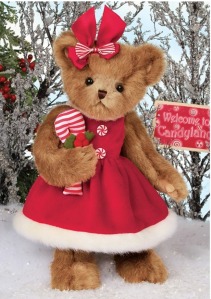 Christa Cane Holiday Teddy Bear 