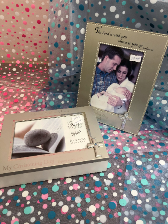 Christening frame or box Personalized engraved gift