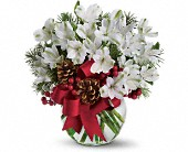 Christmas bowl vase arrangement