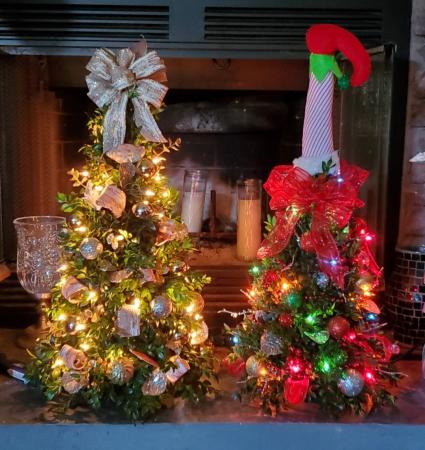 Christmas Boxwood Tree Handmade with fresh boxwood.
