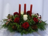 CANDLELIGHTS FOR CHRISTMAS FROM AMAPOLA BLOSSOMS Prince George BC. Christmas Roses Candle Centerpieces, Christmas Centerpieces