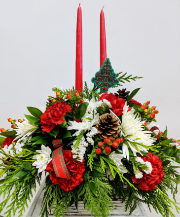 Christmas By Candlelight Table Centerpiece In Douglasville Ga The Flower Cottage Gifts Llc