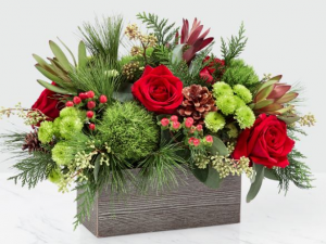 Christmas Cabin Vase in Bryan, OH | Farrell's Lawn & Garden and Flowers Christmas Cabin Vase in Bryan, OH | Farrell's Lawn & Garden and Flowers