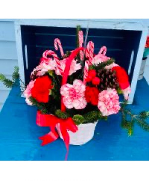 Christmas Candy Cane Basket  