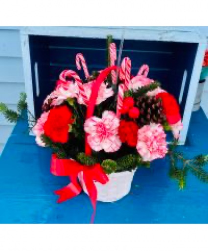 Christmas Candy Cane Basket  