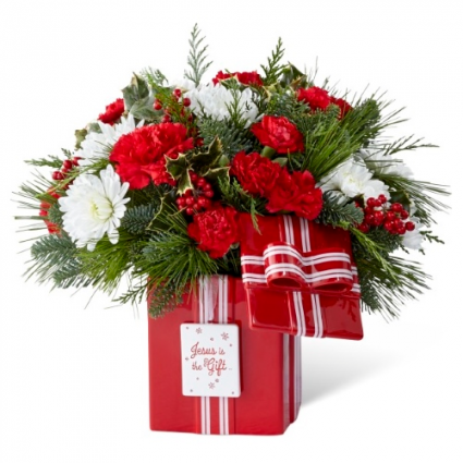 CHRISTMAS CANISTER Vase arrangement