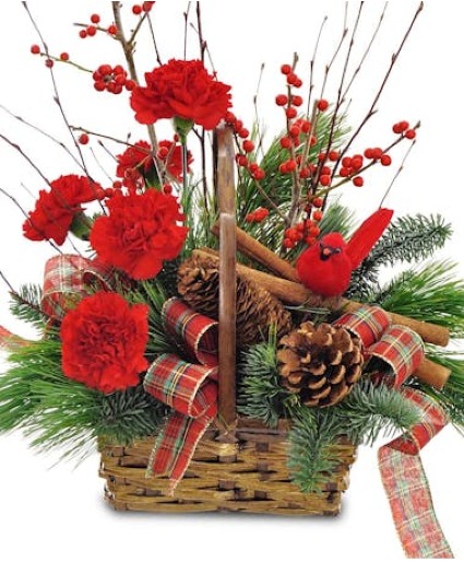 Christmas Cardinal Basket