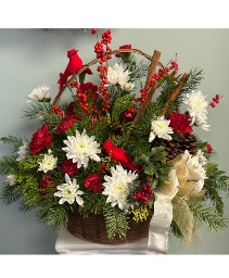 Christmas Cardinal Basket 