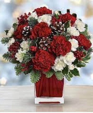 Christmas Carnation  Vase Arrangement  Substitutions Maybe Necessary