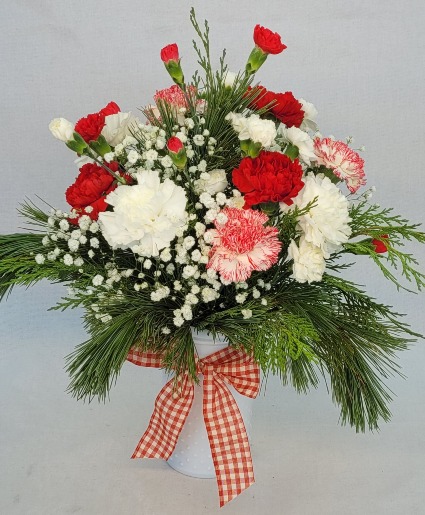Christmas Carnations Vase Arrangement
