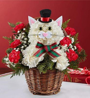 Christmas Caroling Cat Arrangement