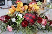 Christmas Center piece with Orchids 