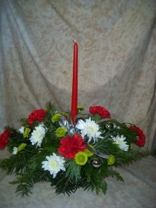 Christmas centerpiece single candle centerpiece