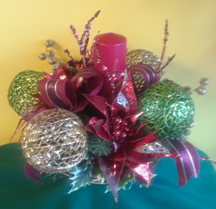 Silver Christmas Centerpiece