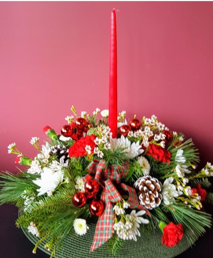 Christmas Centerpiece with Candle