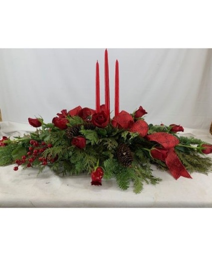 Christmas Centerpiece with Candles 