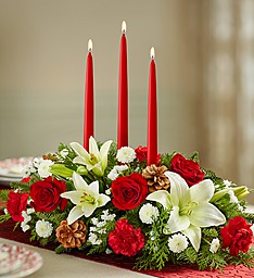 Christmas Centerpiece with Candles Fresh Christmas Arrangement