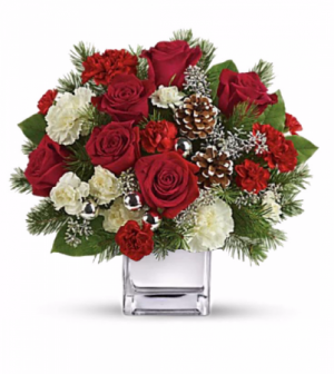 Christmas Cheer Cube Vase in Redlands, CA | REDLAND'S BOUQUET FLORIST & MORE Christmas Cheer Cube Vase in Redlands, CA | REDLAND'S BOUQUET FLORIST & MORE