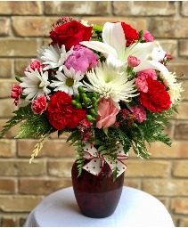 Christmas Cheer Mixed Vase Arrangement