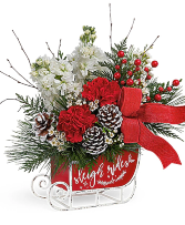 Christmas Day Sleigh Ride Bouquet Holiday Sleigh Bouquet