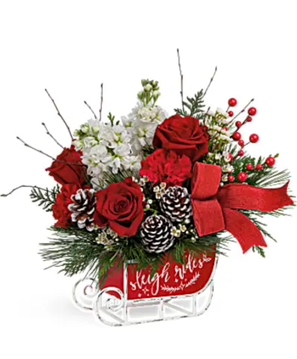 Christmas Day Sleigh Ride Bouquet Holiday Sleigh Bouquet