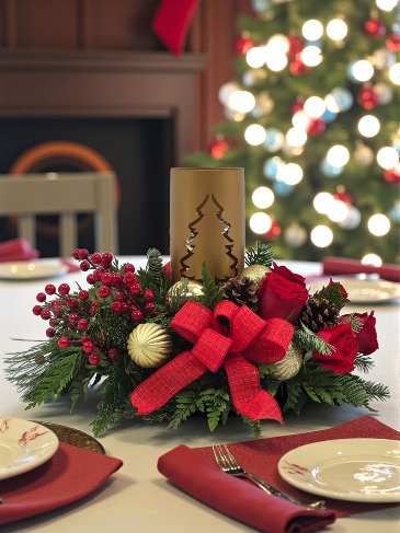 Christmas Eve Glow Christmas arrangement in San Juan, PR | ELIKONIA FLOWERS