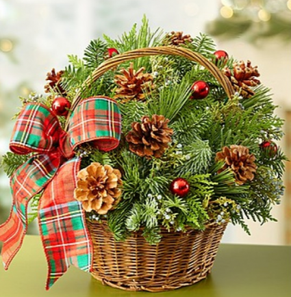 Christmas Evergreen Basket