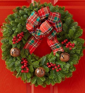 Christmas Faux Pinecone & Cardinal Wreath 
