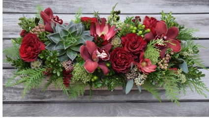 Christmas Garden Box Centerpiece